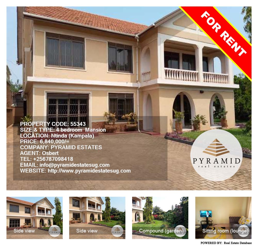 4 bedroom Mansion  for rent in Ntinda Kampala Uganda, code: 55343