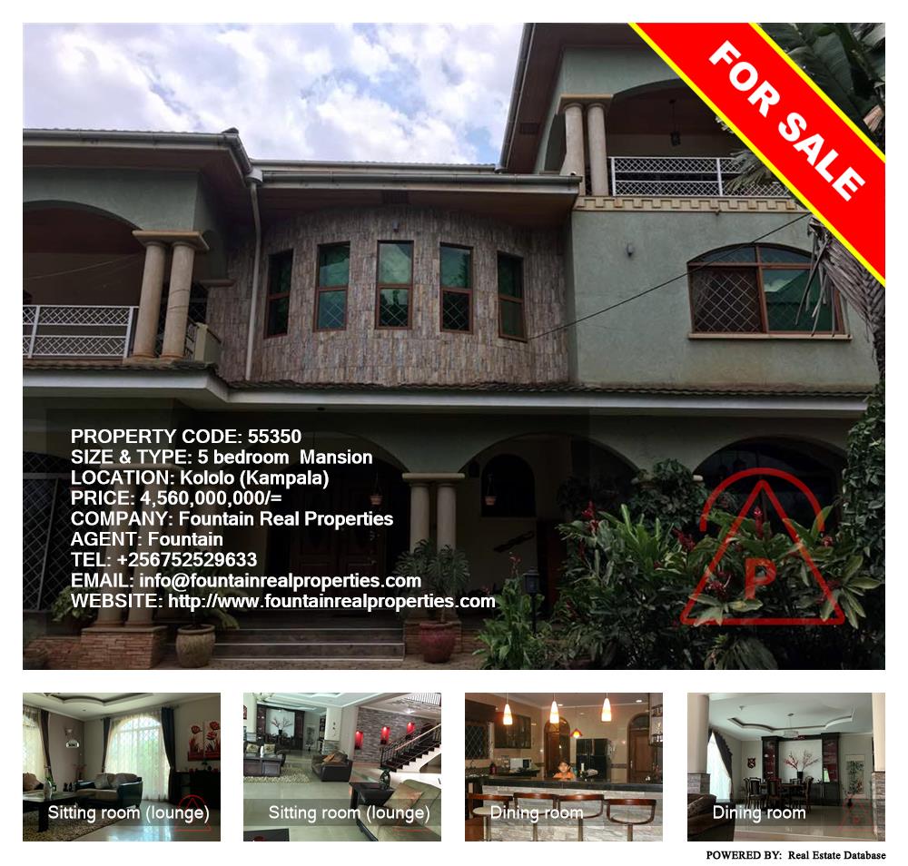 5 bedroom Mansion  for sale in Kololo Kampala Uganda, code: 55350