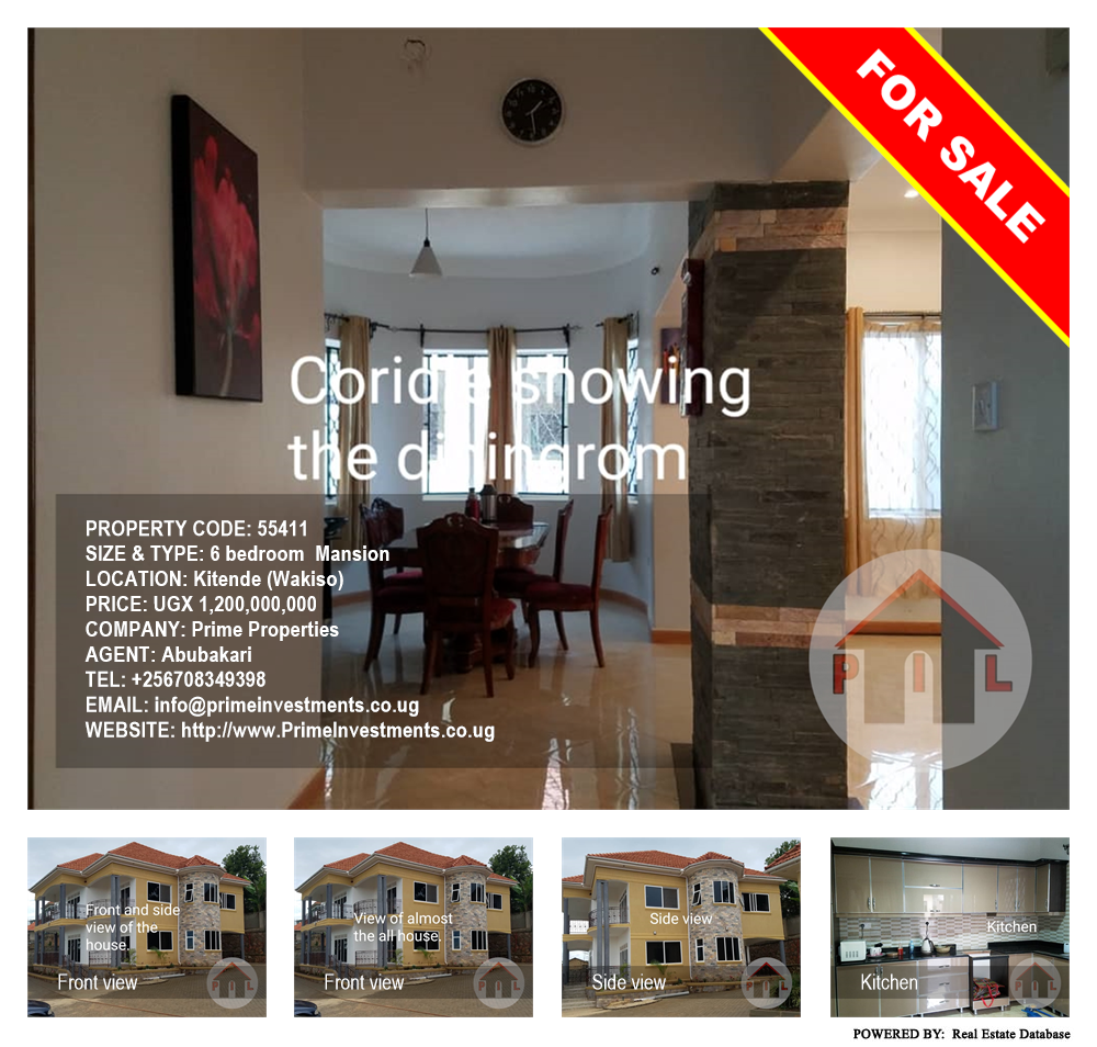 6 bedroom Mansion  for sale in Kitende Wakiso Uganda, code: 55411