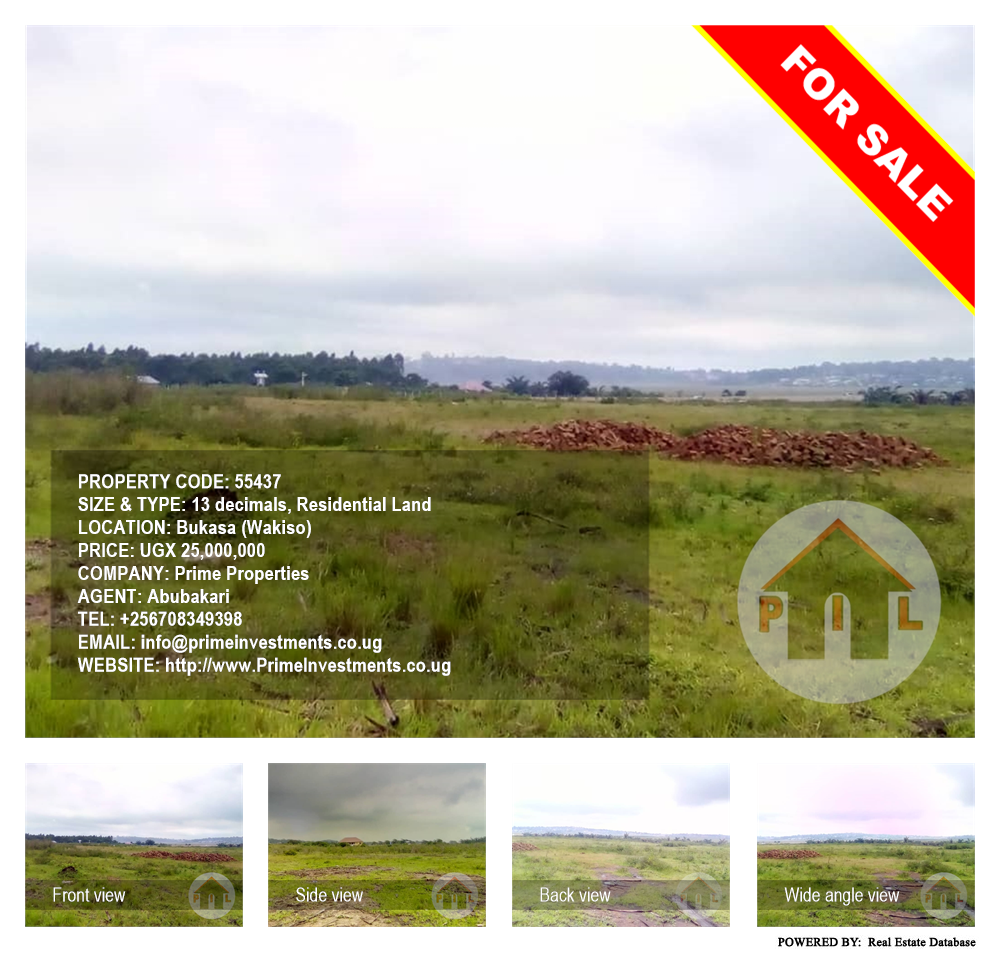 Residential Land  for sale in Bukasa Wakiso Uganda, code: 55437
