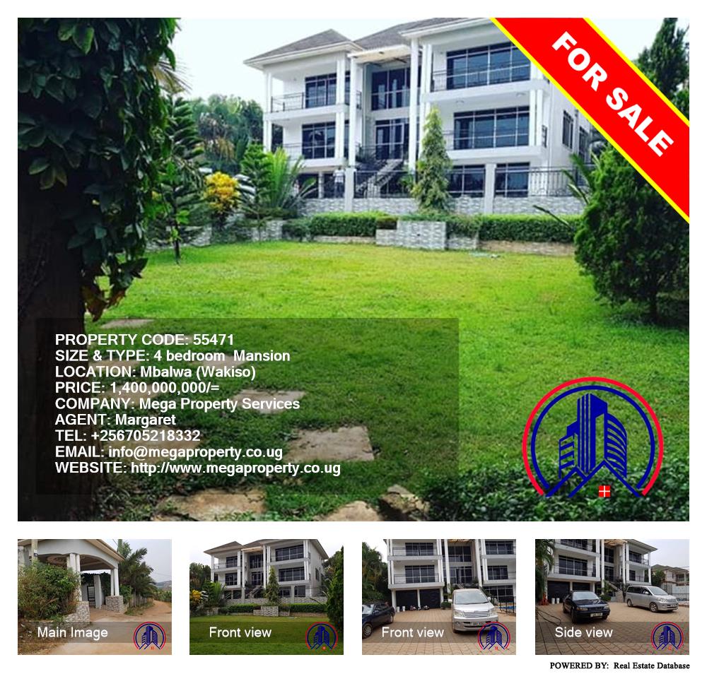 4 bedroom Mansion  for sale in Mbalwa Wakiso Uganda, code: 55471