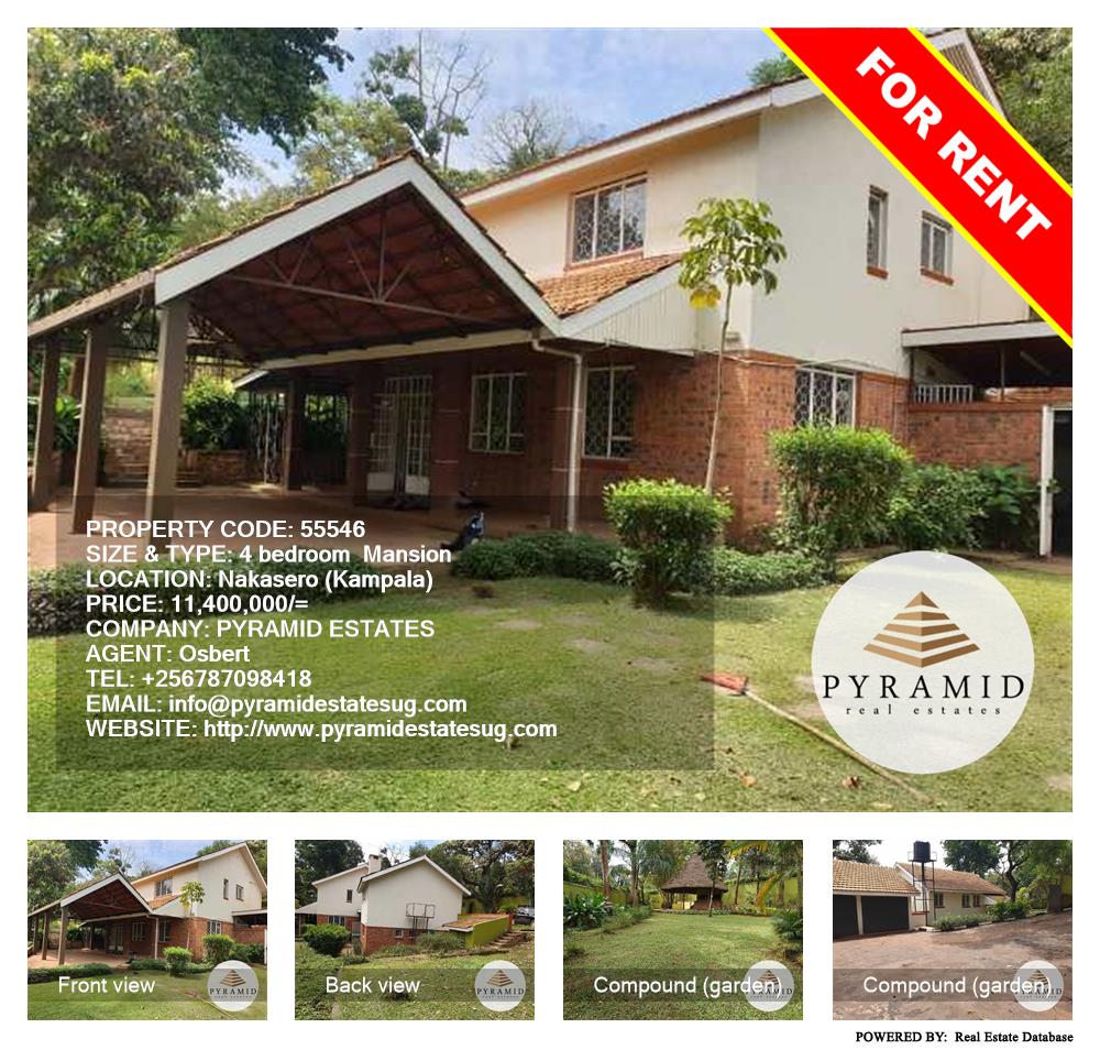 4 bedroom Mansion  for rent in Nakasero Kampala Uganda, code: 55546