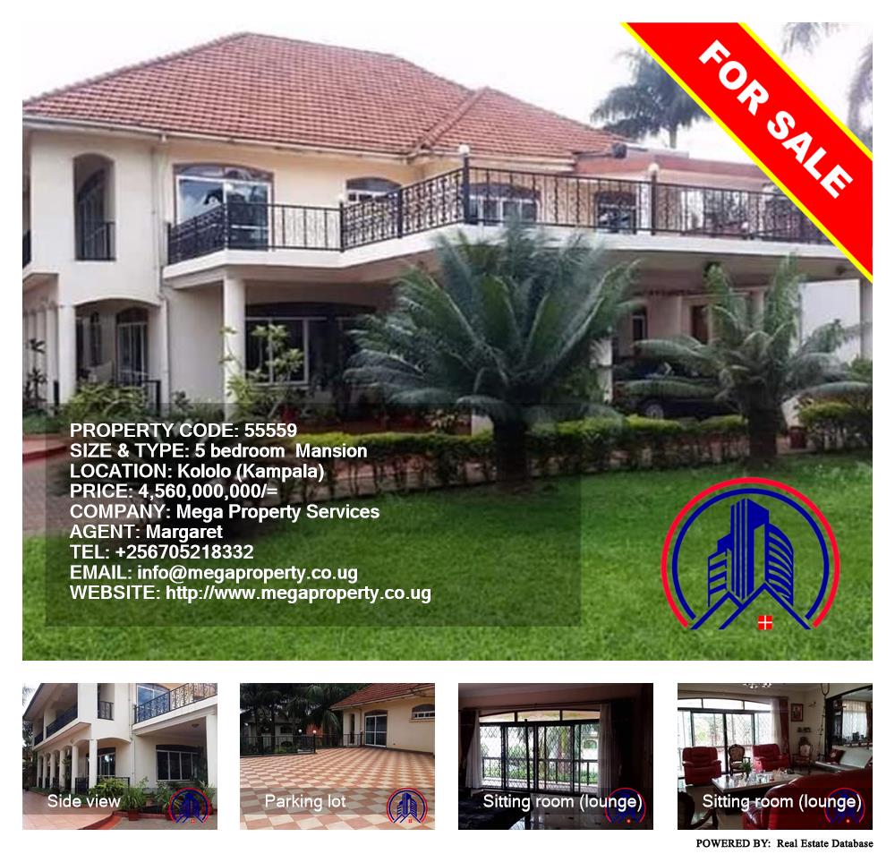 5 bedroom Mansion  for sale in Kololo Kampala Uganda, code: 55559
