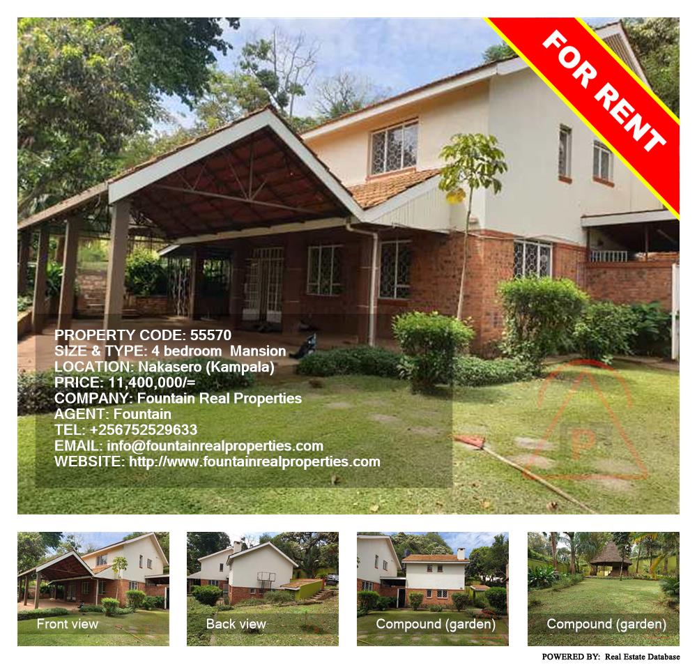 4 bedroom Mansion  for rent in Nakasero Kampala Uganda, code: 55570