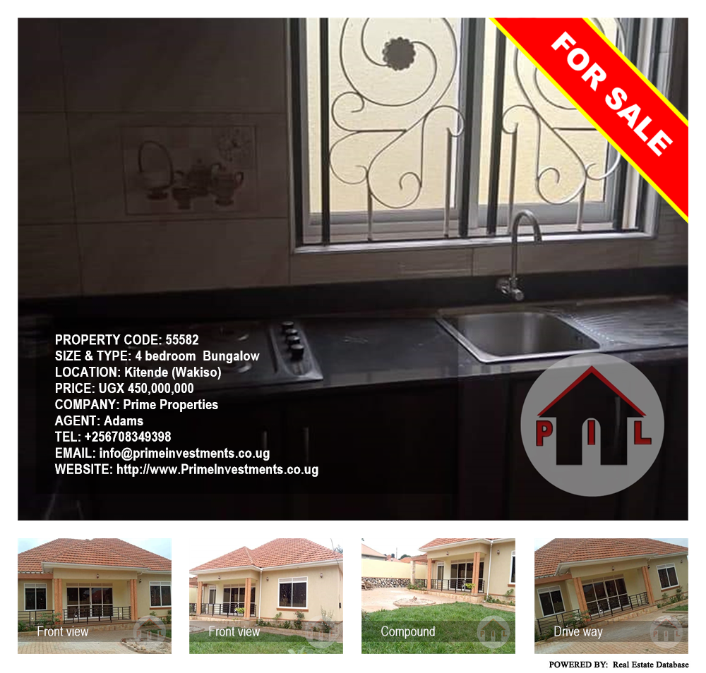 4 bedroom Bungalow  for sale in Kitende Wakiso Uganda, code: 55582