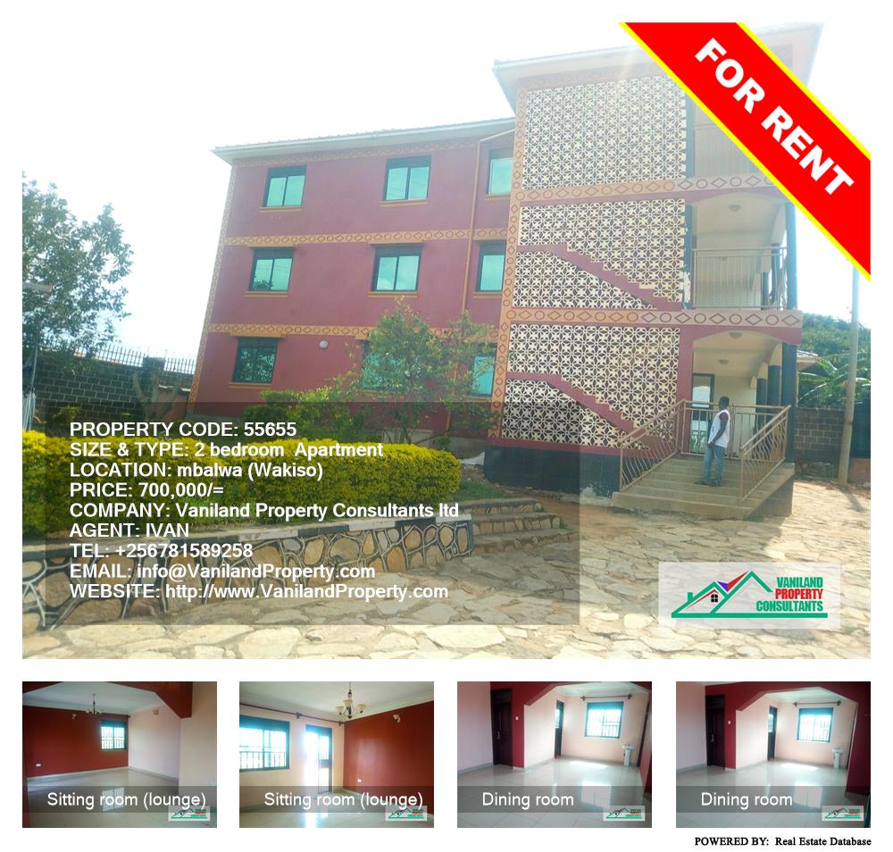 2 bedroom Apartment  for rent in Mbalwa Wakiso Uganda, code: 55655