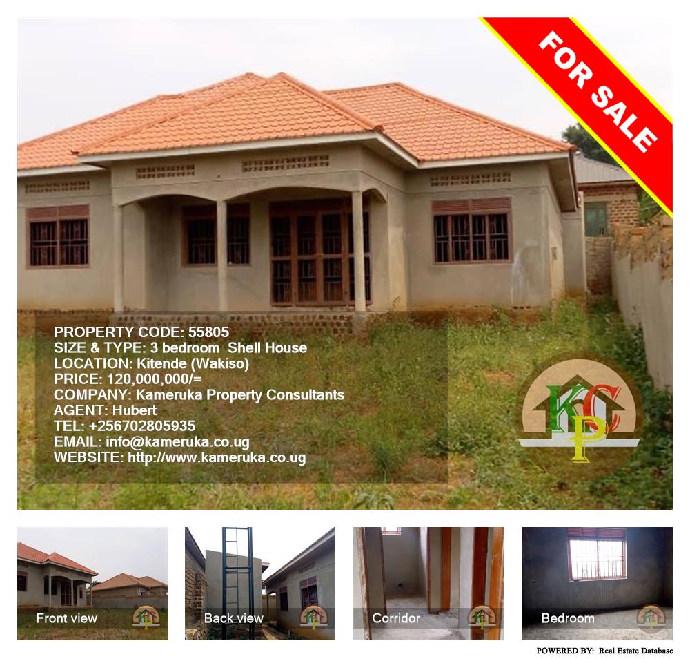 3 bedroom Shell House  for sale in Kitende Wakiso Uganda, code: 55805