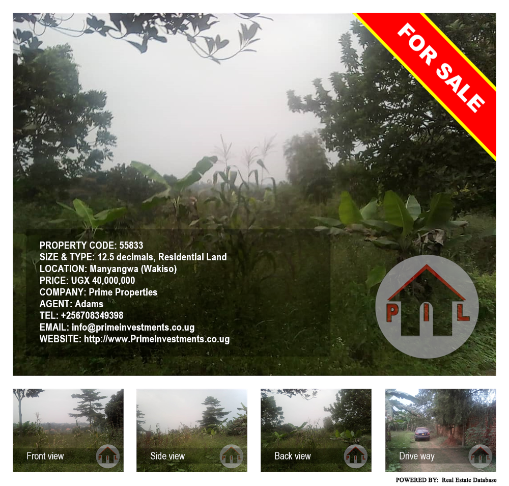 Residential Land  for sale in Manyangwa Wakiso Uganda, code: 55833