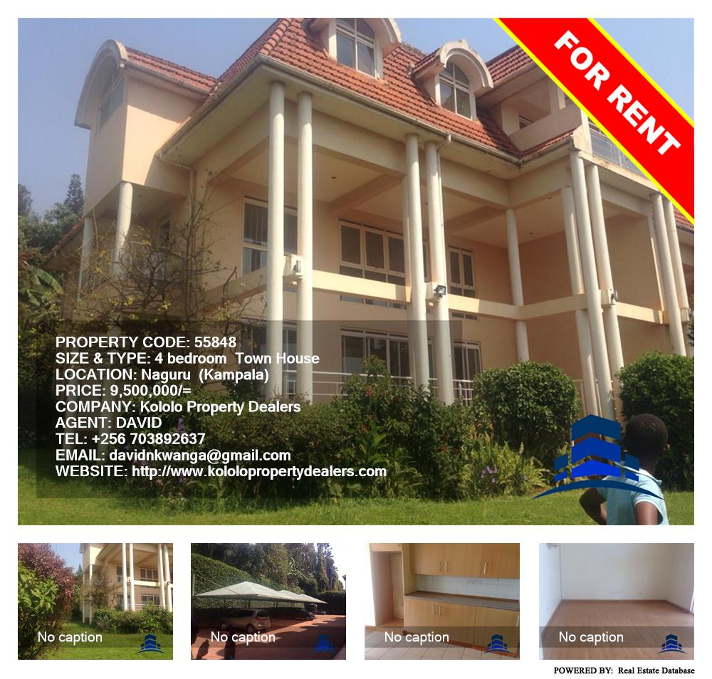 4 bedroom Town House  for rent in Naguru Kampala Uganda, code: 55848