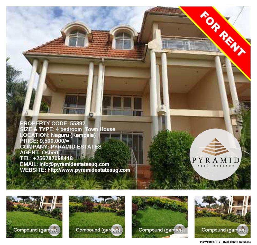 4 bedroom Town House  for rent in Naguru Kampala Uganda, code: 55892