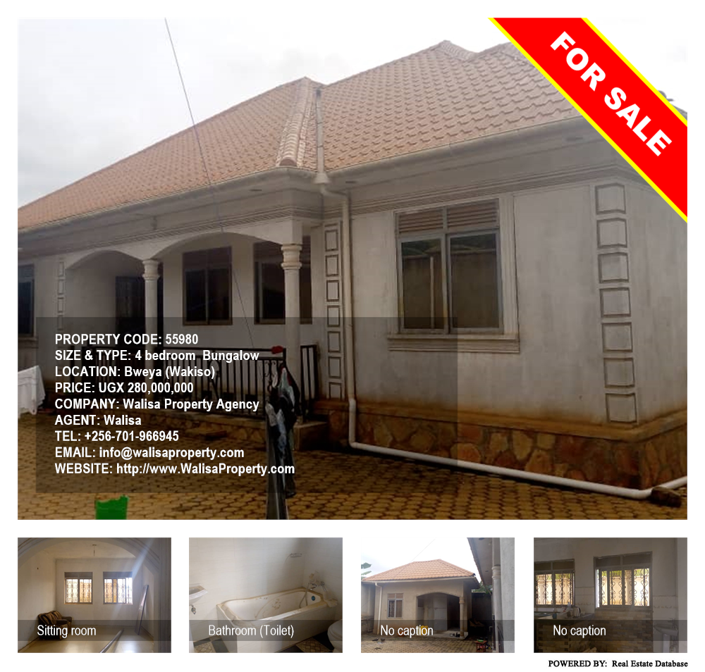 4 bedroom Bungalow  for sale in Bweya Wakiso Uganda, code: 55980