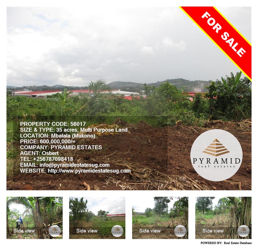 Multipurpose Land  for sale in Mbalala Mukono Uganda, code: 56017