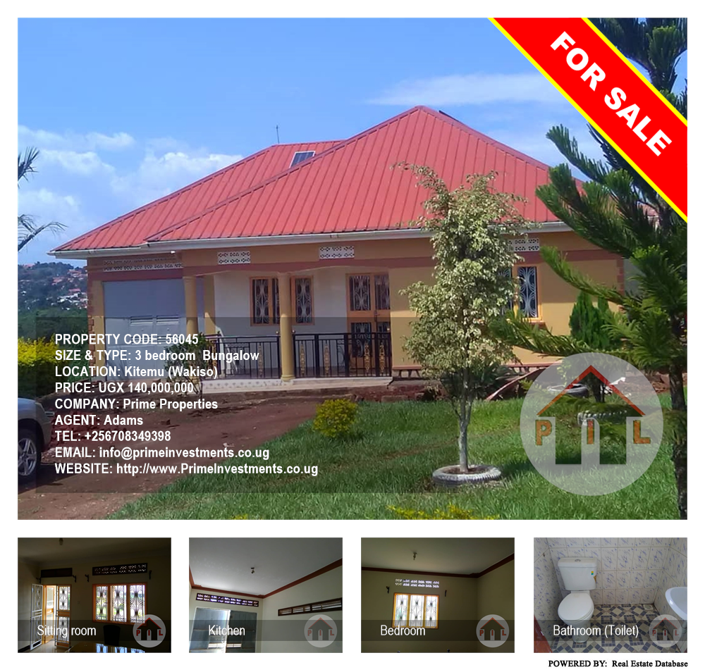 3 bedroom Bungalow  for sale in Kitemu Wakiso Uganda, code: 56045