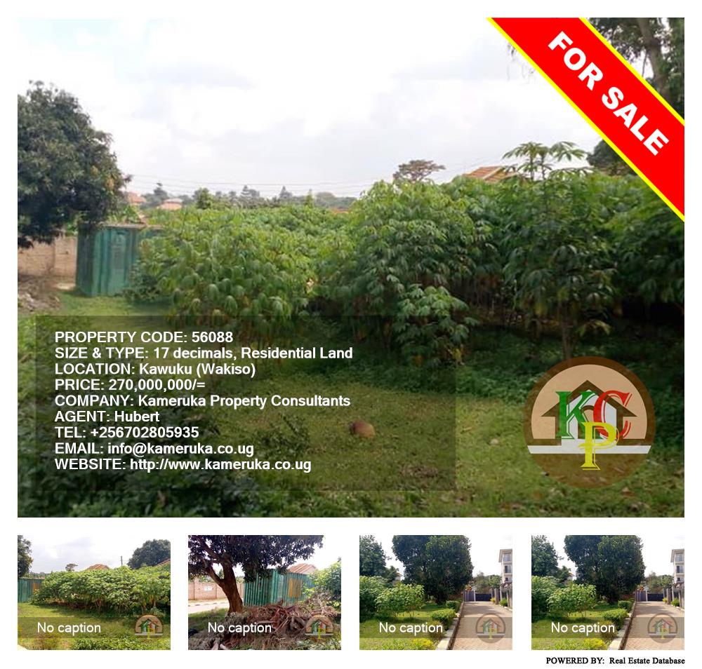 Residential Land  for sale in Kawuku Wakiso Uganda, code: 56088