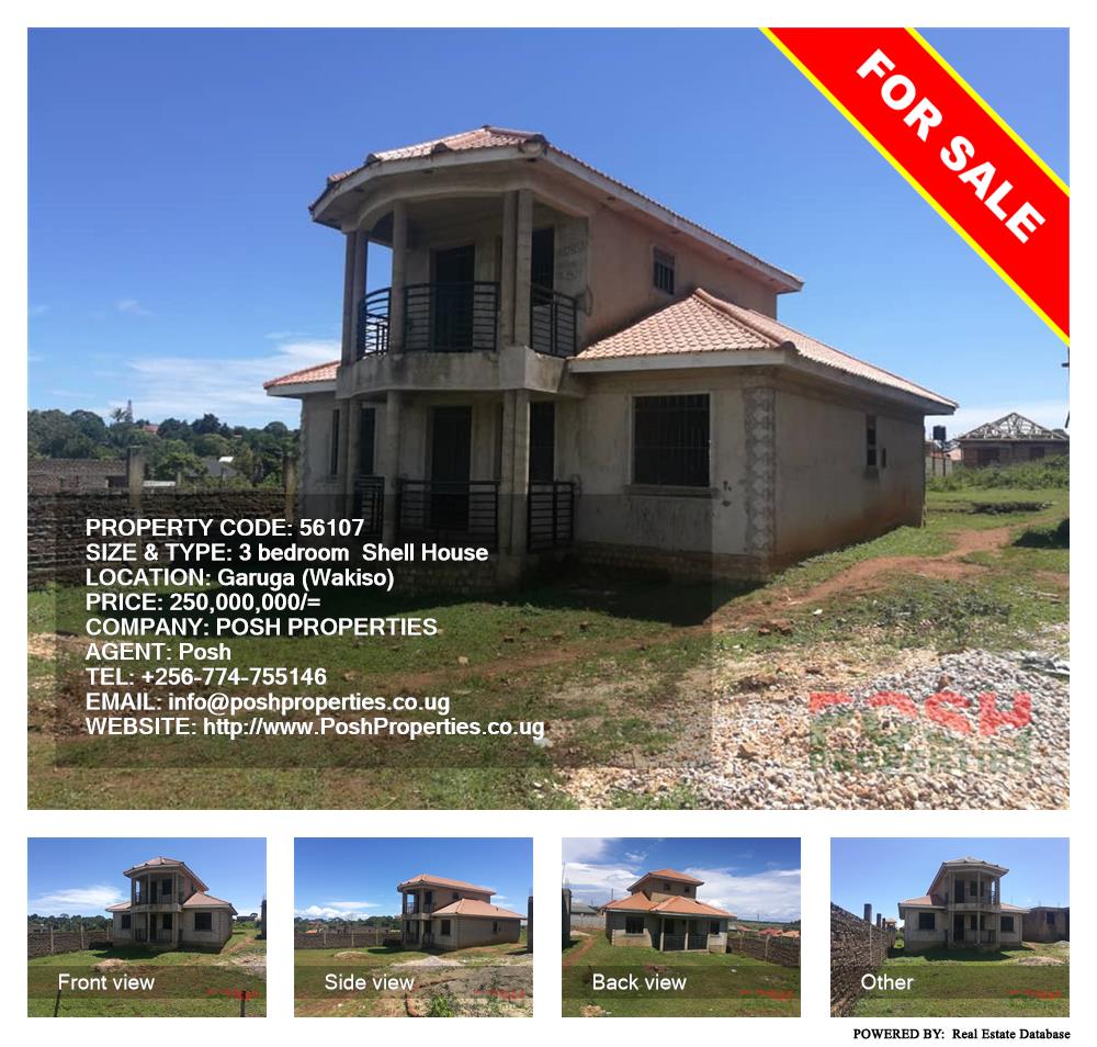 3 bedroom Shell House  for sale in Garuga Wakiso Uganda, code: 56107