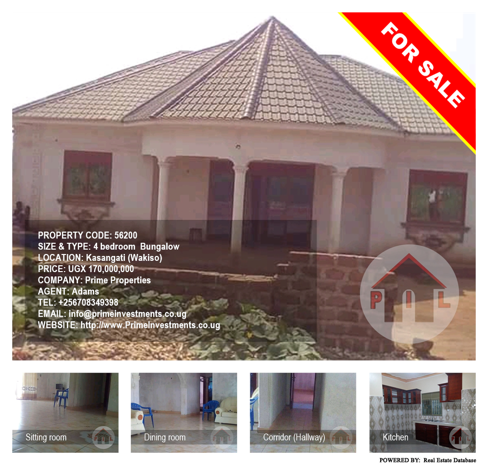 4 bedroom Bungalow  for sale in Kasangati Wakiso Uganda, code: 56200