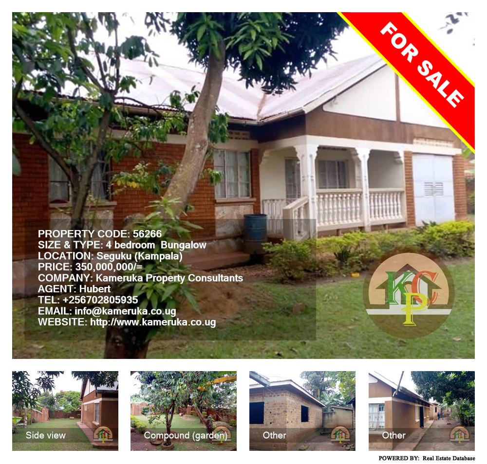 4 bedroom Bungalow  for sale in Seguku Kampala Uganda, code: 56266