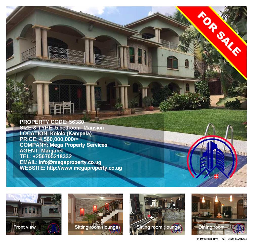 5 bedroom Mansion  for sale in Kololo Kampala Uganda, code: 56380