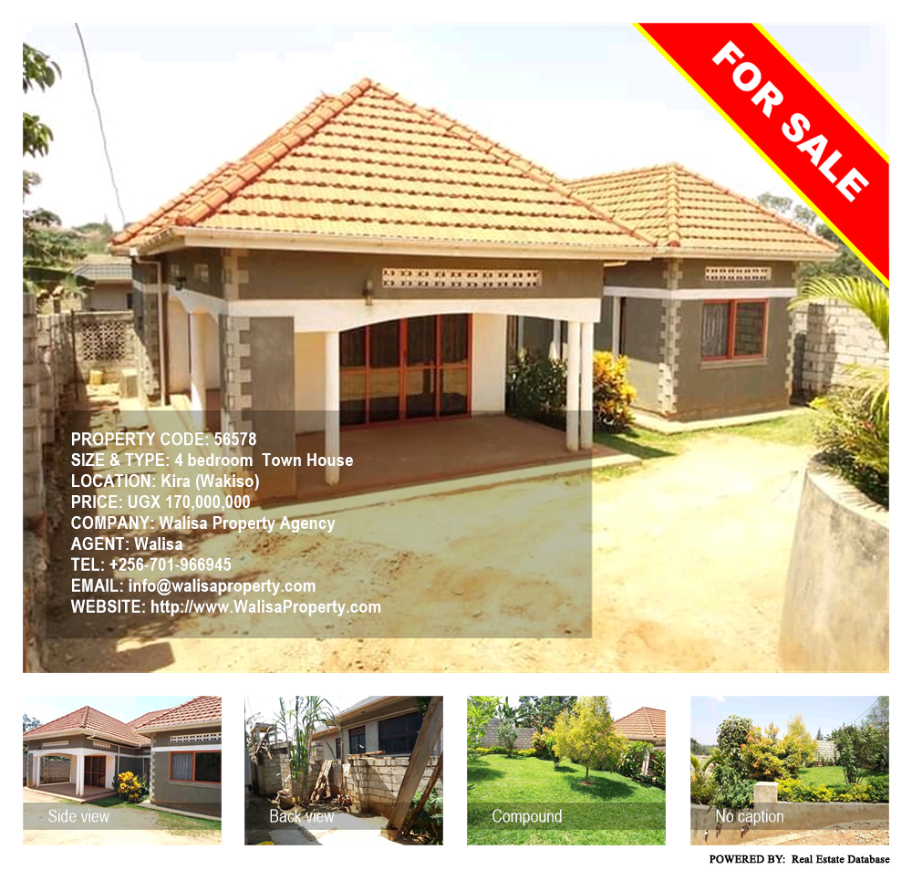 4 bedroom Town House  for sale in Kira Wakiso Uganda, code: 56578