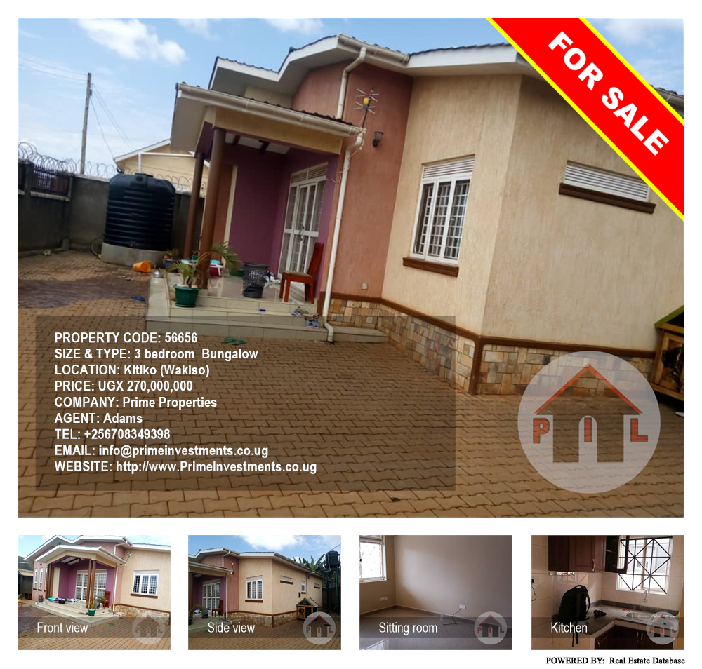 3 bedroom Bungalow  for sale in Kitiko Wakiso Uganda, code: 56656