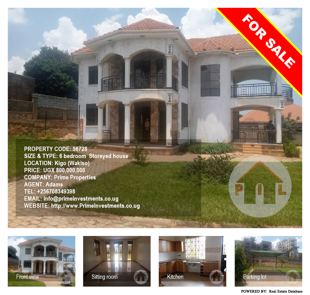 6 bedroom Storeyed house  for sale in Kigo Wakiso Uganda, code: 56728