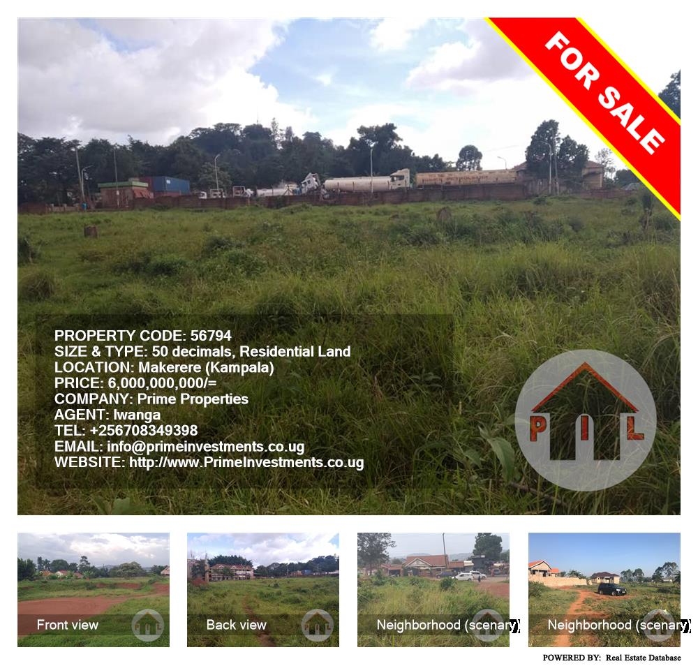 Residential Land  for sale in Makerere Kampala Uganda, code: 56794