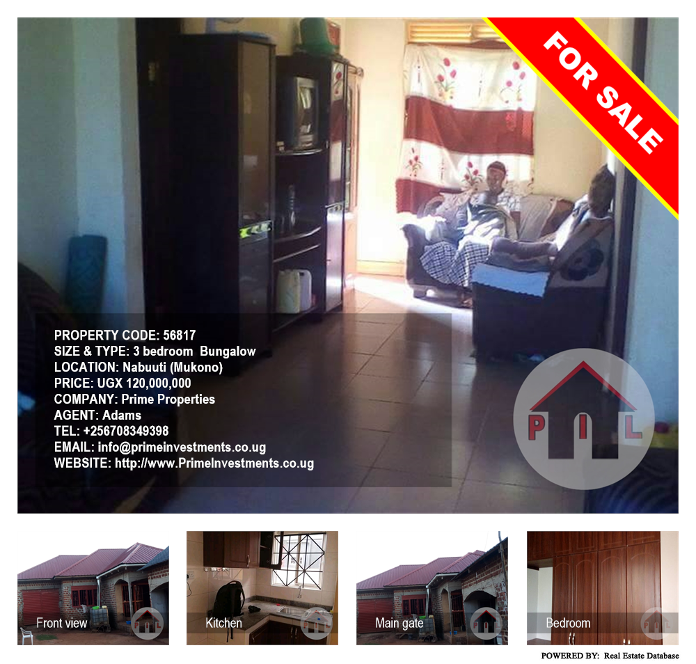 3 bedroom Bungalow  for sale in Nabuuti Mukono Uganda, code: 56817