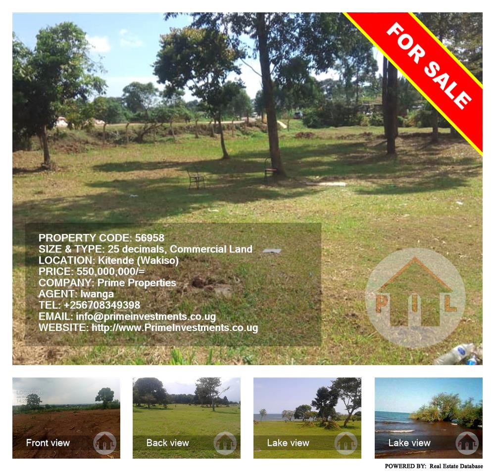 Commercial Land  for sale in Kitende Wakiso Uganda, code: 56958