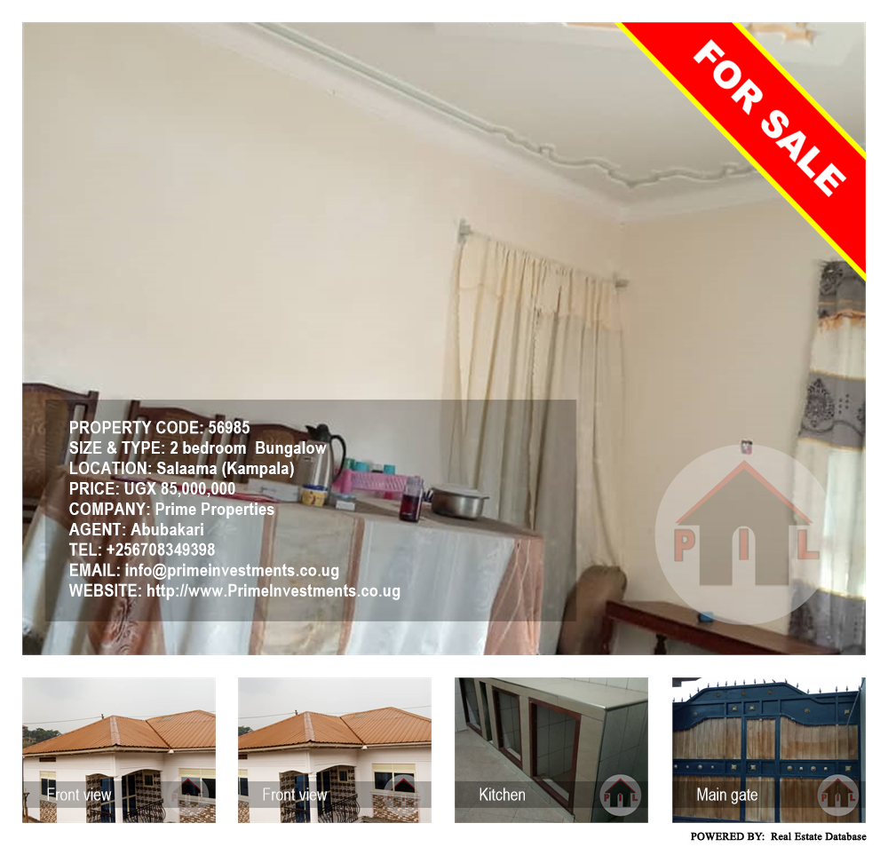 2 bedroom Bungalow  for sale in Salaama Kampala Uganda, code: 56985