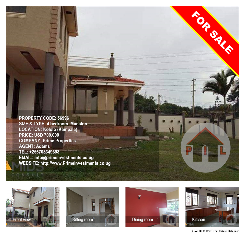 4 bedroom Mansion  for sale in Kololo Kampala Uganda, code: 56996