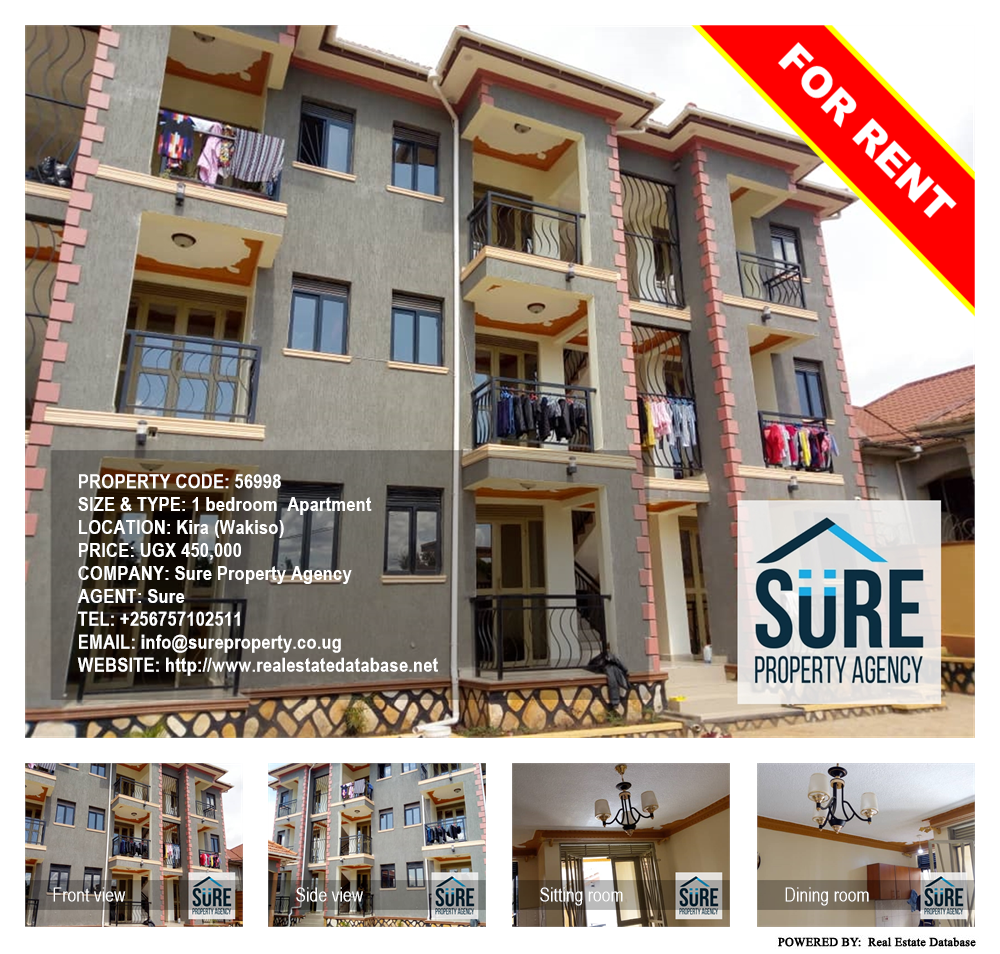 1 bedroom Apartment  for rent in Kira Wakiso Uganda, code: 56998