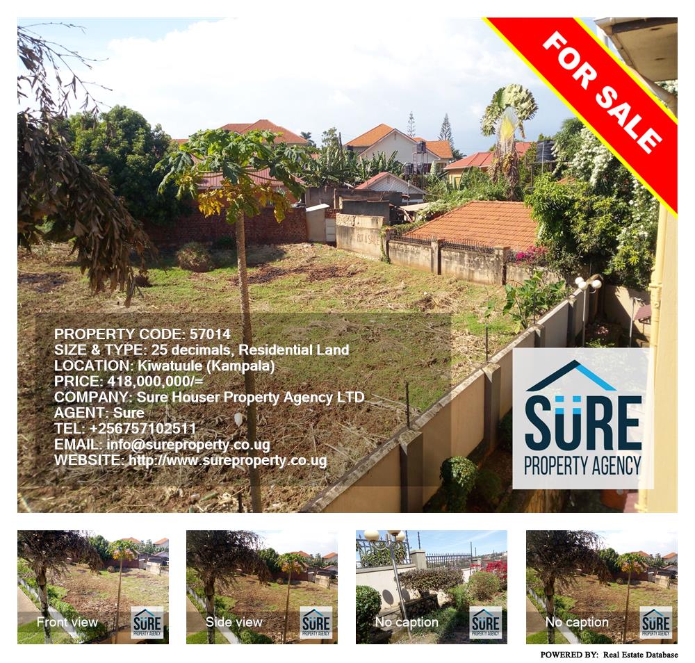 Residential Land  for sale in Kiwaatule Kampala Uganda, code: 57014