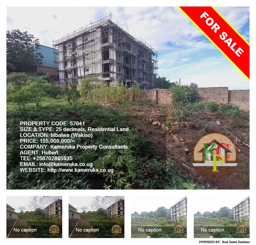 Residential Land  for sale in Mbalwa Wakiso Uganda, code: 57041