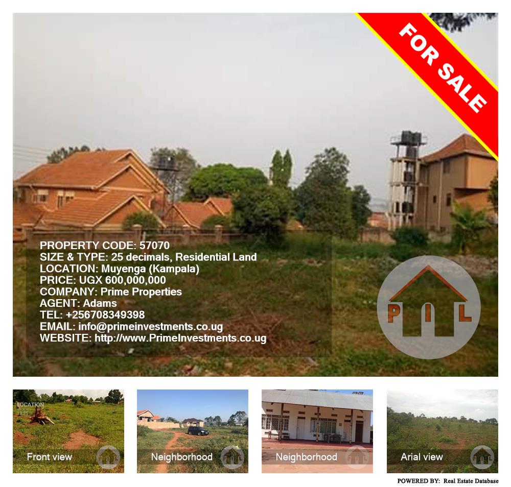 Residential Land  for sale in Muyenga Kampala Uganda, code: 57070