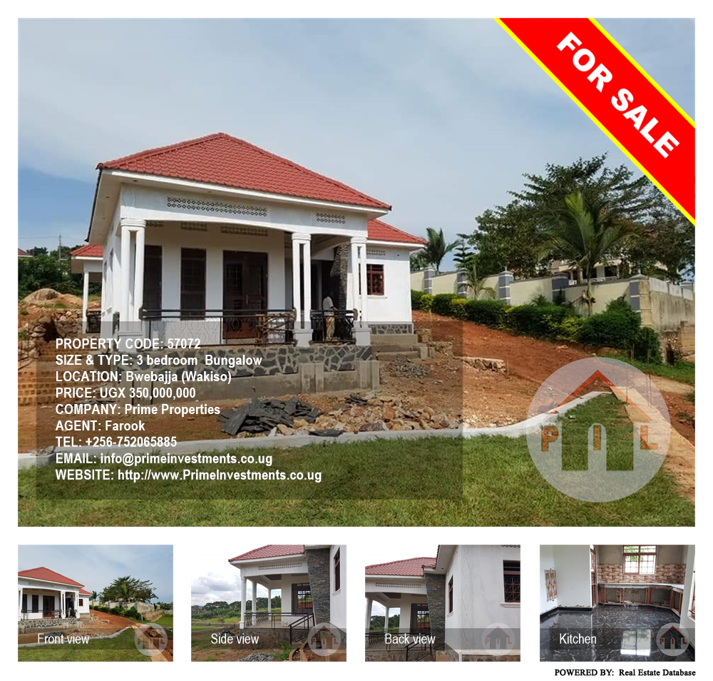 3 bedroom Bungalow  for sale in Bwebajja Wakiso Uganda, code: 57072