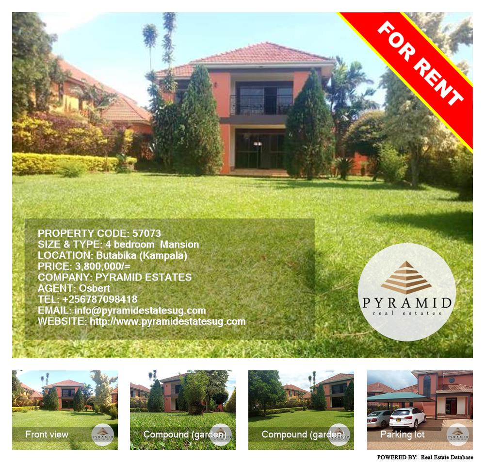 4 bedroom Mansion  for rent in Butabika Kampala Uganda, code: 57073