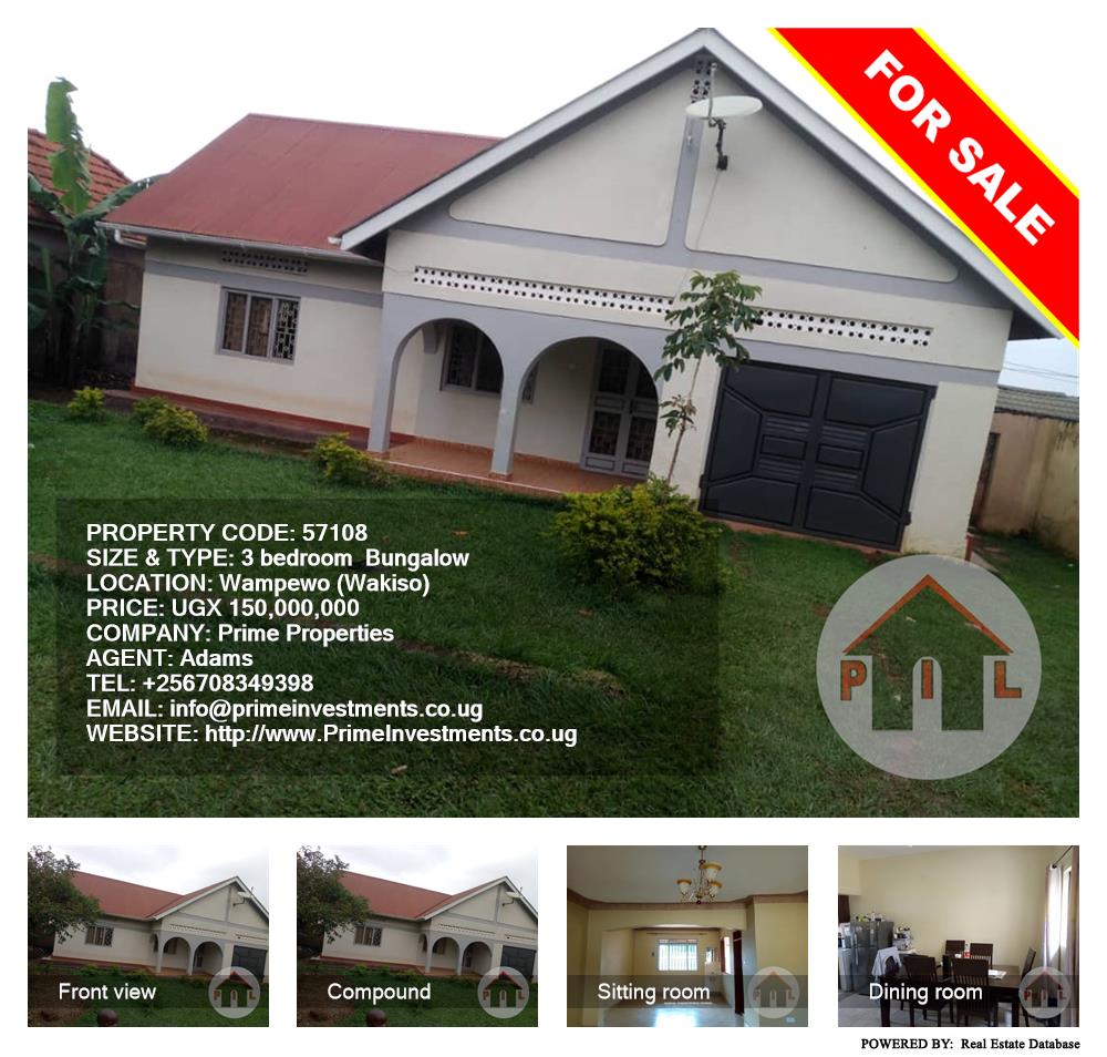 3 bedroom Bungalow  for sale in Wampeewo Wakiso Uganda, code: 57108