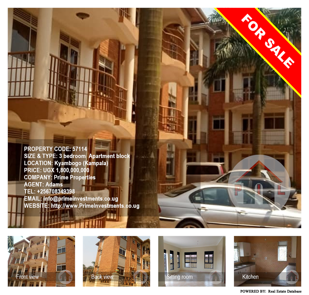 3 bedroom Apartment block  for sale in Kyambogo Kampala Uganda, code: 57114
