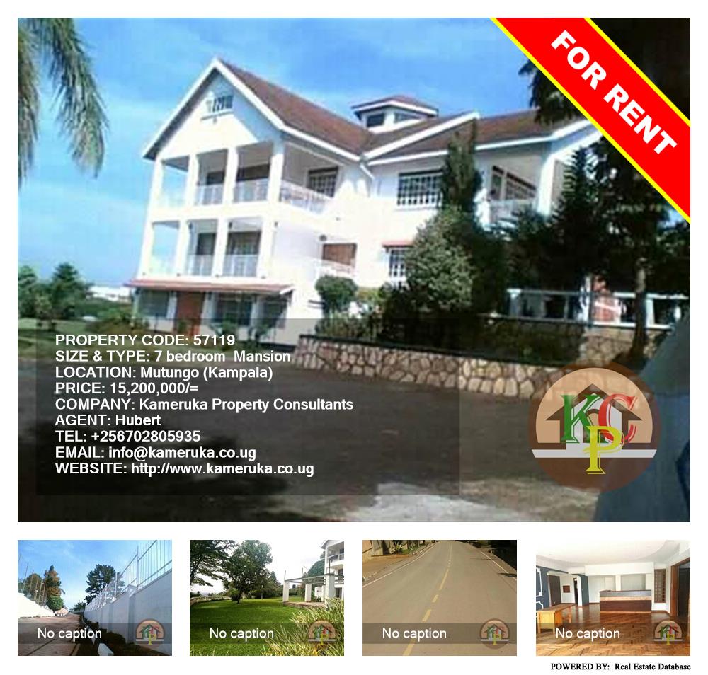 7 bedroom Mansion  for rent in Mutungo Kampala Uganda, code: 57119