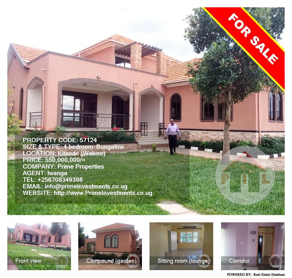 4 bedroom Bungalow  for sale in Kitende Wakiso Uganda, code: 57124