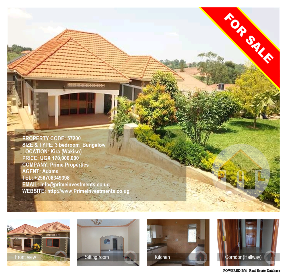 3 bedroom Bungalow  for sale in Kira Wakiso Uganda, code: 57200