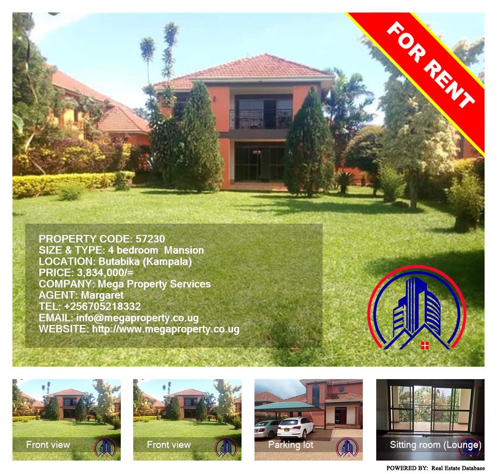 4 bedroom Mansion  for rent in Butabika Kampala Uganda, code: 57230