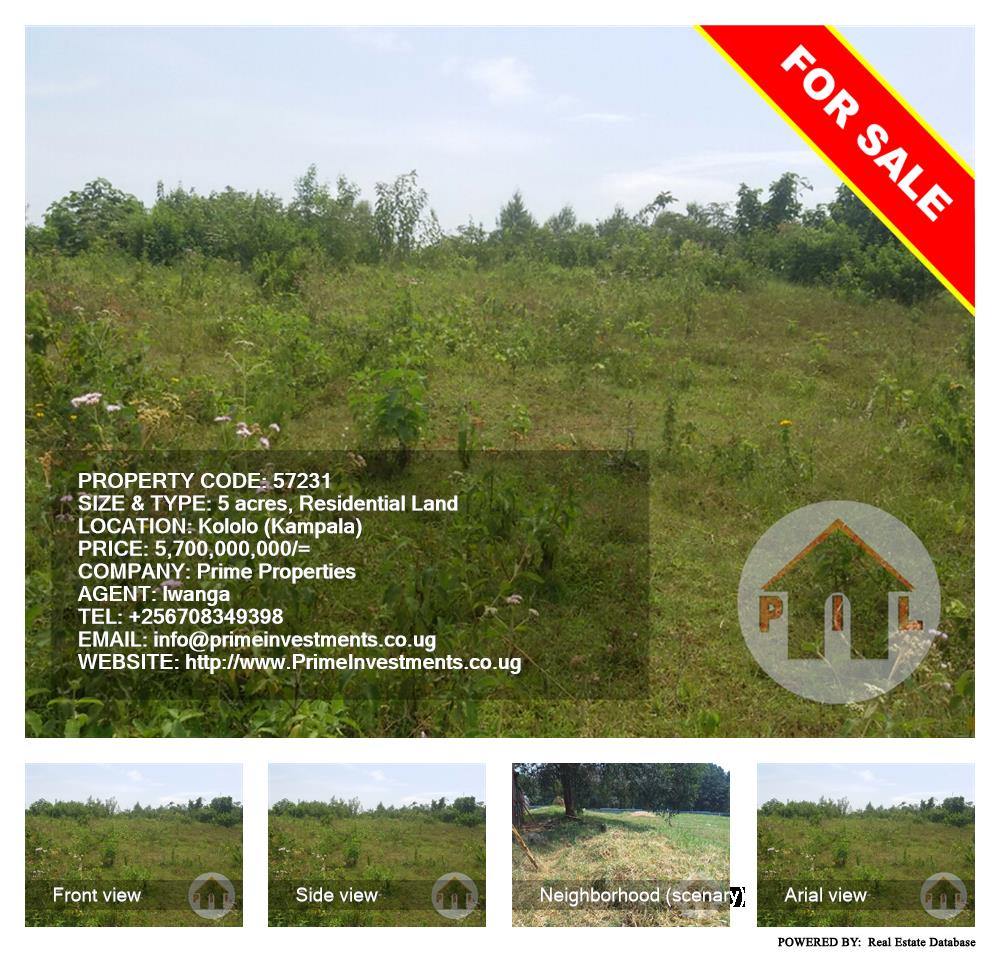Residential Land  for sale in Kololo Kampala Uganda, code: 57231