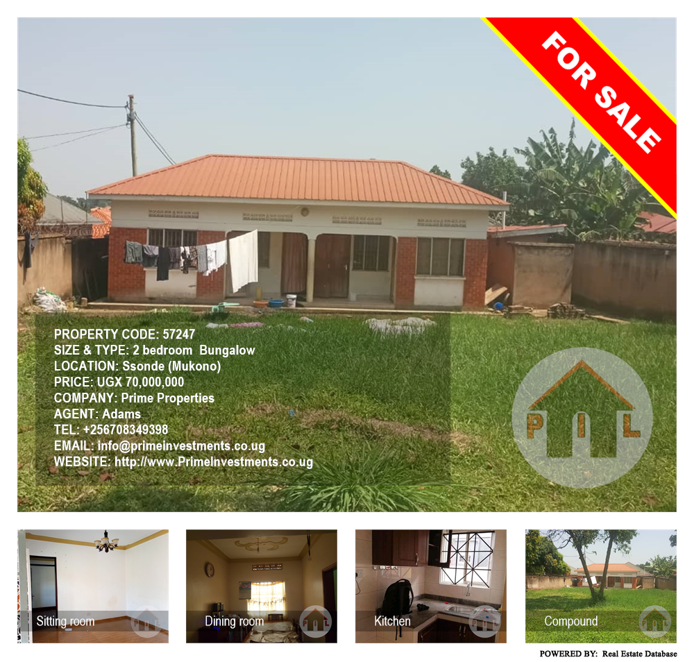 2 bedroom Bungalow  for sale in Sonde Mukono Uganda, code: 57247