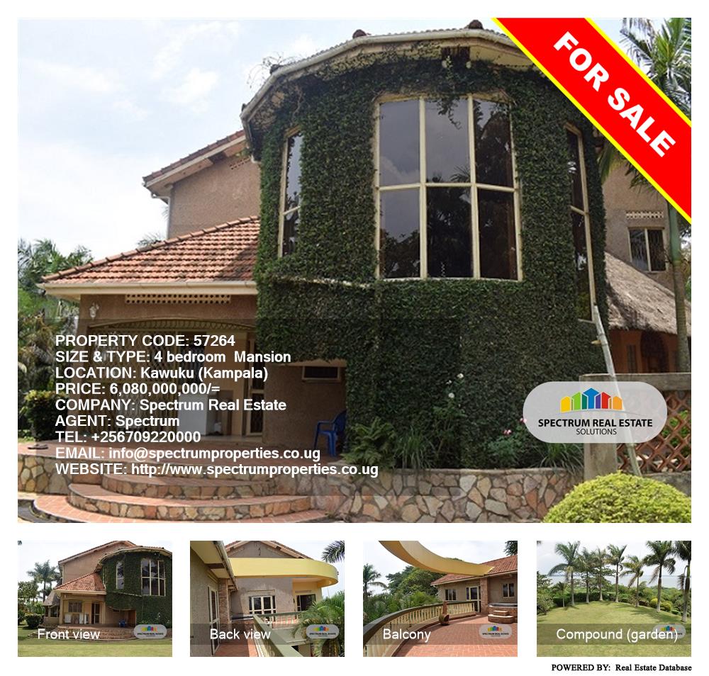 4 bedroom Mansion  for sale in Kawuku Kampala Uganda, code: 57264