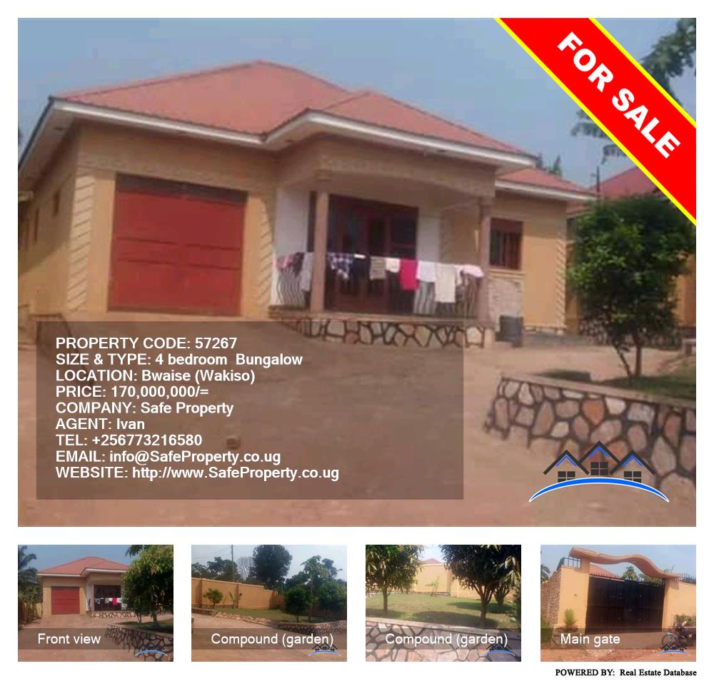 4 bedroom Bungalow  for sale in Bwayiise Wakiso Uganda, code: 57267