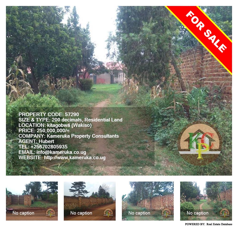 Residential Land  for sale in Kitagobwa Wakiso Uganda, code: 57290