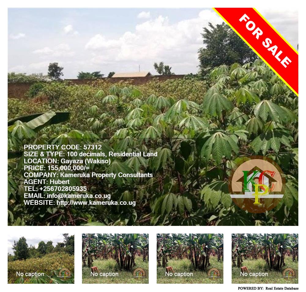 Residential Land  for sale in Gayaza Wakiso Uganda, code: 57312