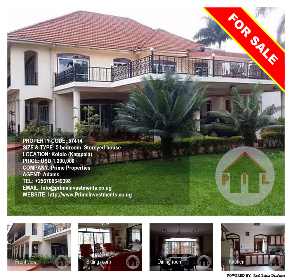 5 bedroom Storeyed house  for sale in Kololo Kampala Uganda, code: 57414