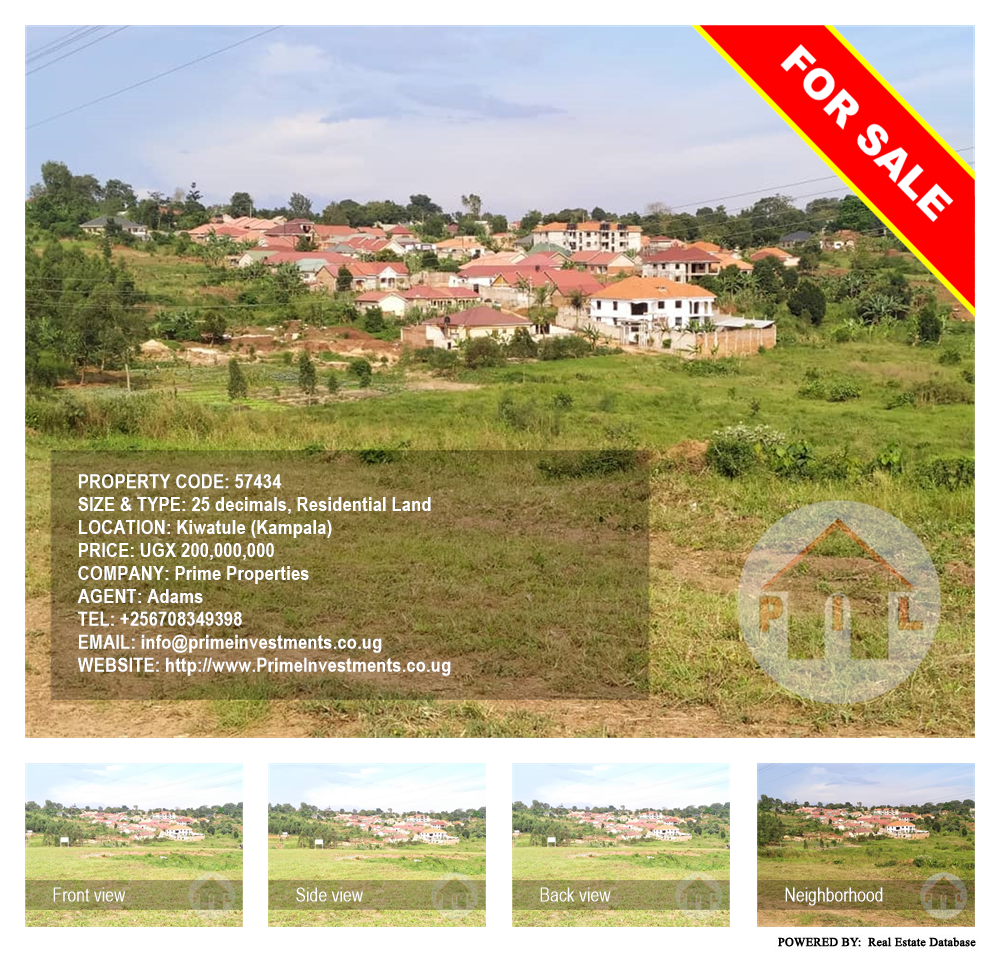 Residential Land  for sale in Kiwaatule Kampala Uganda, code: 57434